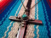 Vintage Cross Fob with Turquoise Necklace  c.1940