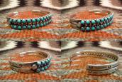 Vintage Zuni Double Row Cuff w/Turquoise  c.1940