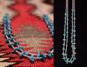 Vintage Turquoise Heishi Beads 2 strand Necklace