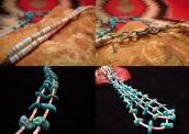 Vintage Turquoise Heishi Beads 2 strand Necklace
