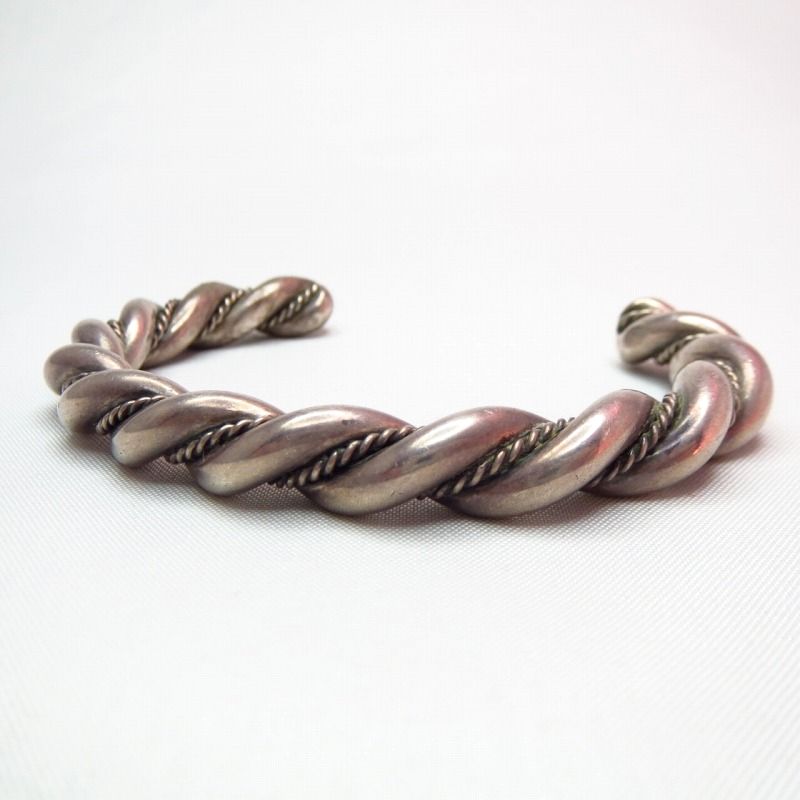 Vintage Heavy Twisted Silver Wire Cuff c.1950～