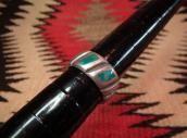 Vintage Zuni Channel Inlay Engraving Ring  c.1940～