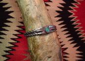 Antique NavajoTwistedwire Cuff Bracelet w/TQ  c.1920